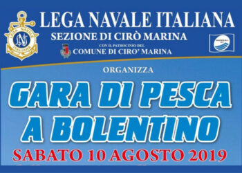 Sabato 10 agosto la 22^ Gara di Pesca a bolentino nelle splendide acque blù del mare di Cirò Marina